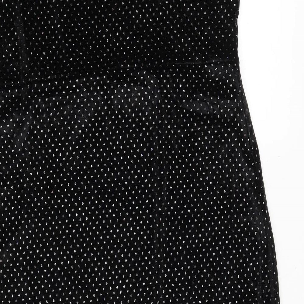 Blue Vanilla Womens Black Polka Dot Polyester Bodycon Size 14 Sweetheart Pullover