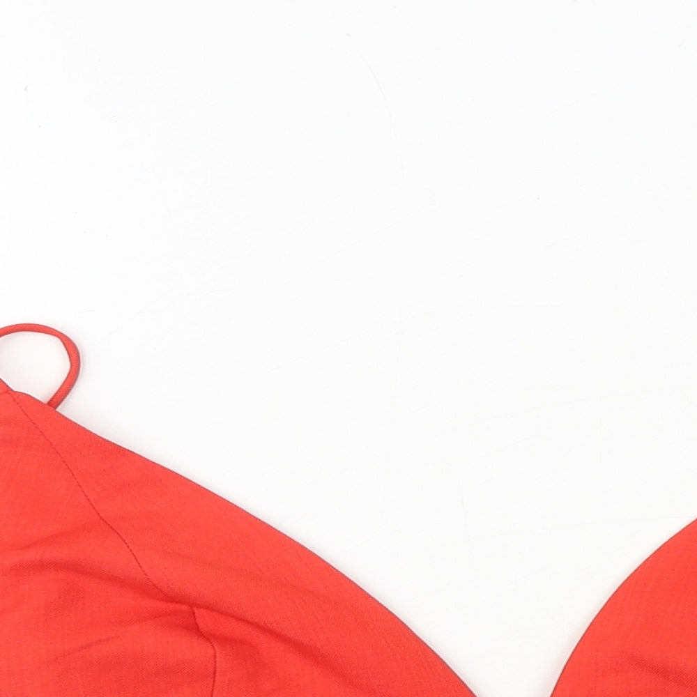 ASOS Womens Red Polyester Cropped Tank Size 18 V-Neck