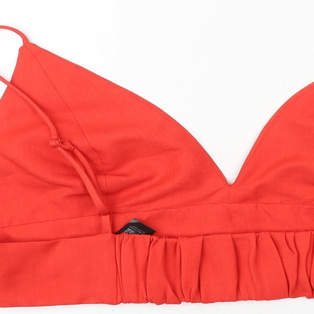 ASOS Womens Red Polyester Cropped Tank Size 18 V-Neck