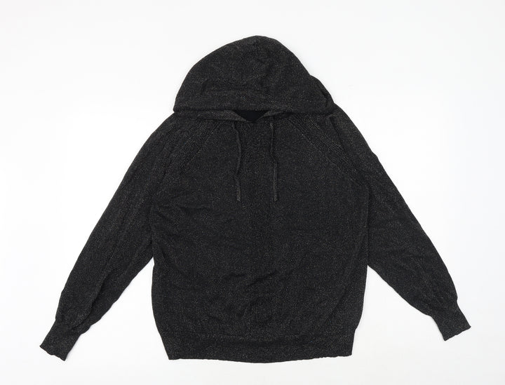 NEXT Womens Black Round Neck Cotton Pullover Jumper Size 12