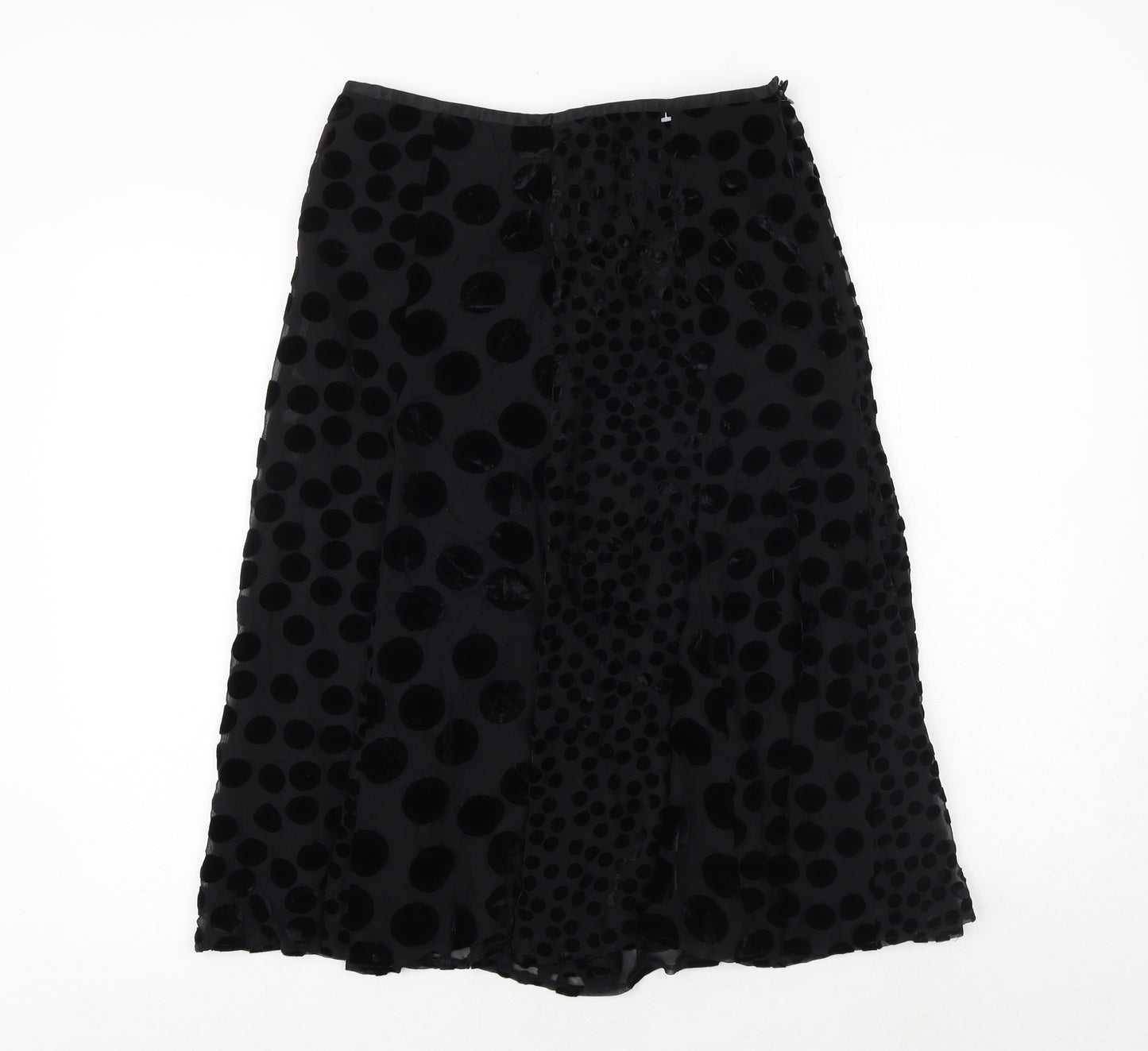 EAST Womens Black Geometric Polyester Swing Skirt Size 10 Zip