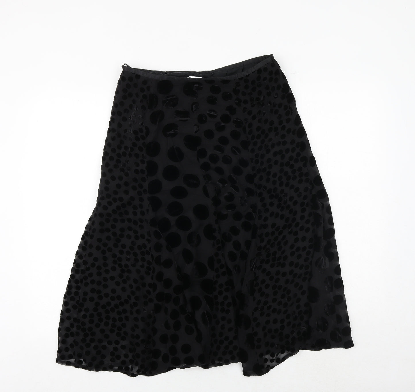 EAST Womens Black Geometric Polyester Swing Skirt Size 10 Zip