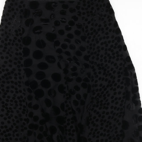 EAST Womens Black Geometric Polyester Swing Skirt Size 10 Zip