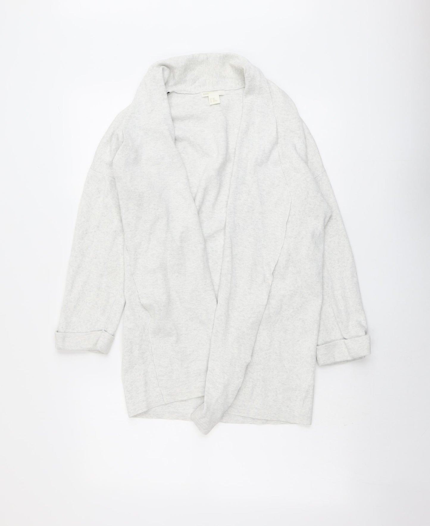 H&M Womens Grey V-Neck Cotton Cardigan Jumper Size XS