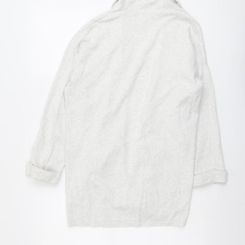 H&M Womens Grey V-Neck Cotton Cardigan Jumper Size XS