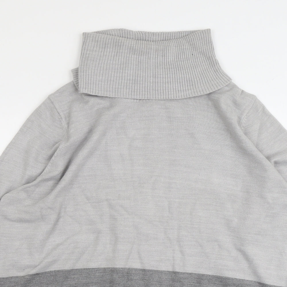 Marks and Spencer Womens Grey Roll Neck Acrylic Pullover Jumper Size 20