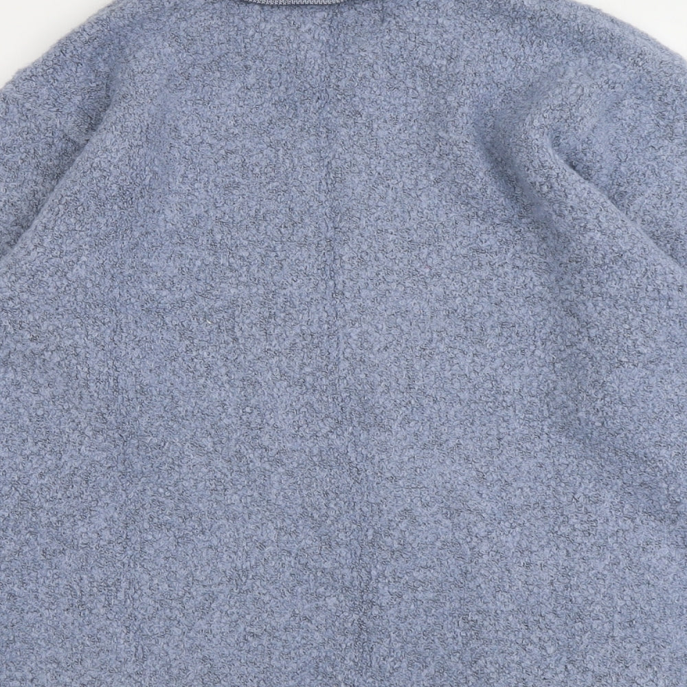 Amoretti Womens Blue Collared Acrylic Full Zip Jumper Size L - Size L/XL