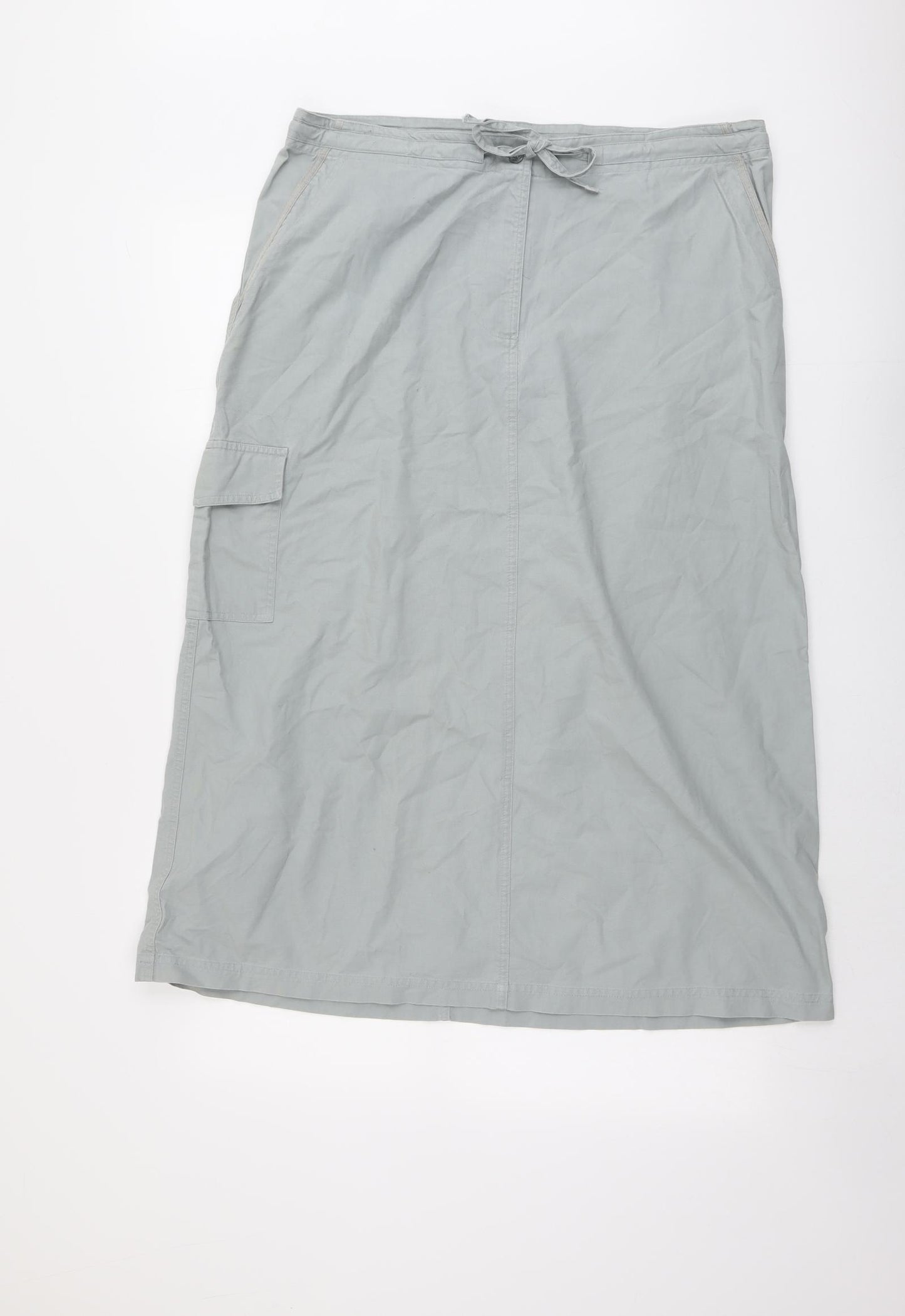 JDV Womens Grey Cotton Cargo Skirt Size 16 Button