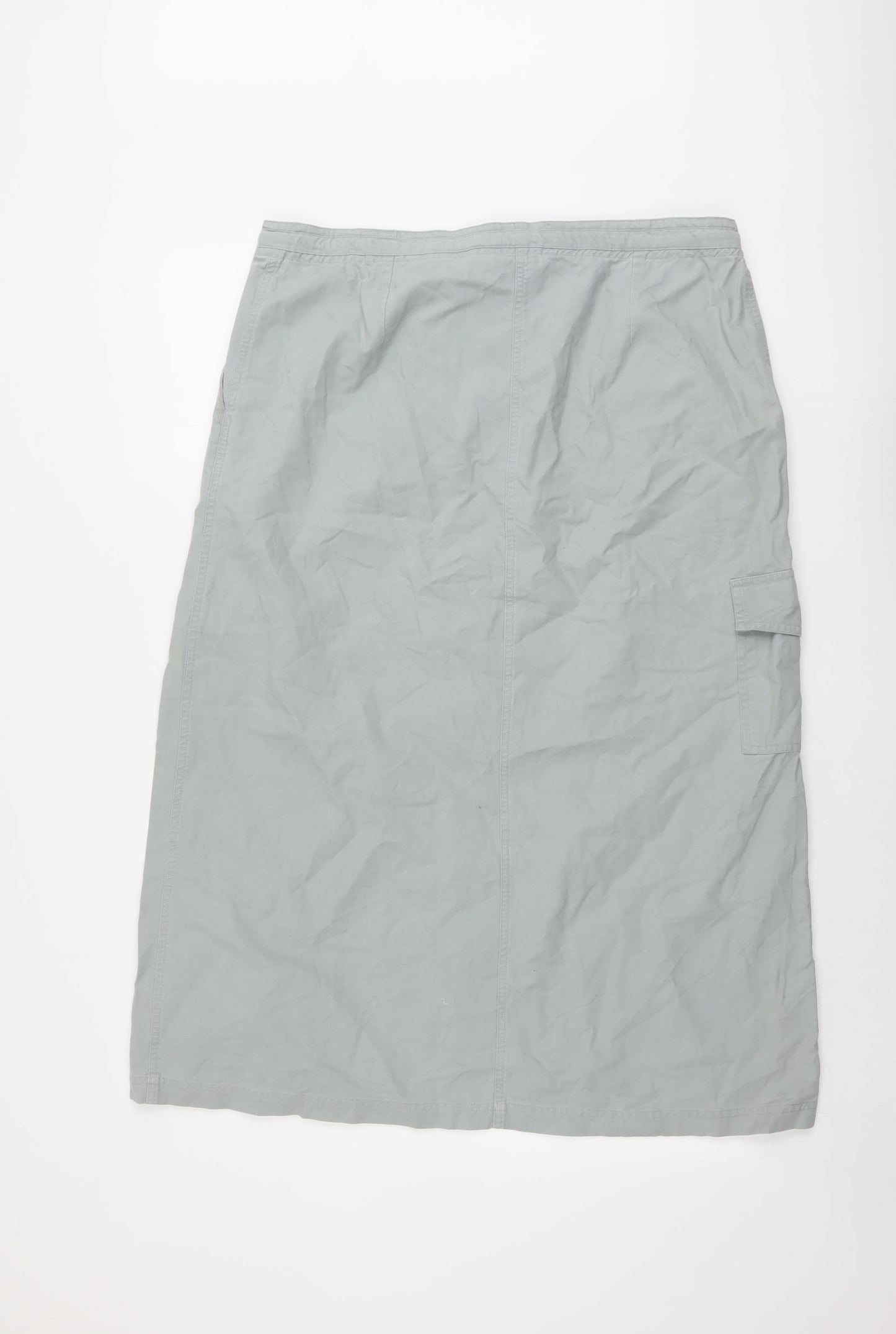 JDV Womens Grey Cotton Cargo Skirt Size 16 Button