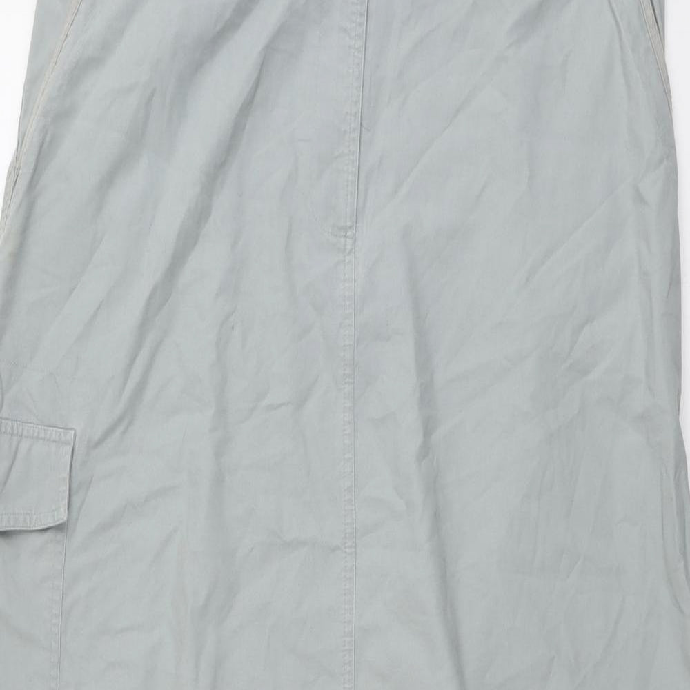 JDV Womens Grey Cotton Cargo Skirt Size 16 Button