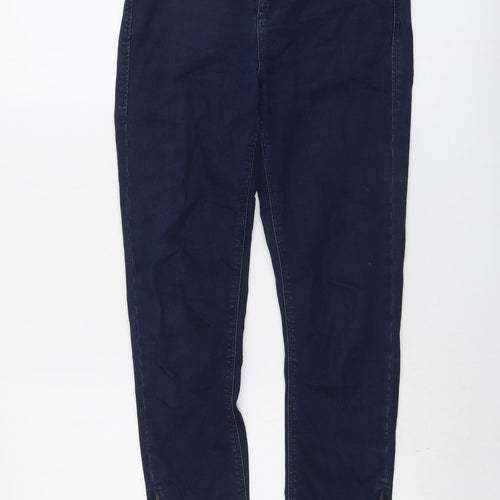 Topshop Womens Blue Cotton Skinny Jeans Size 28 in L29 in Regular Button