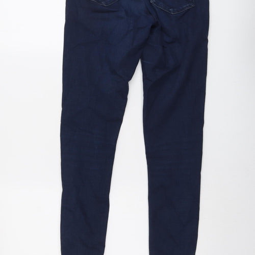 Topshop Womens Blue Cotton Skinny Jeans Size 28 in L29 in Regular Button