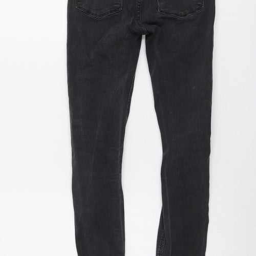 Zara Womens Grey Cotton Skinny Jeans Size 6 L27 in Regular Button