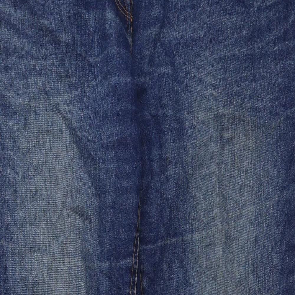 NEXT Womens Blue Cotton Straight Jeans Size 10 L31 in Regular Button