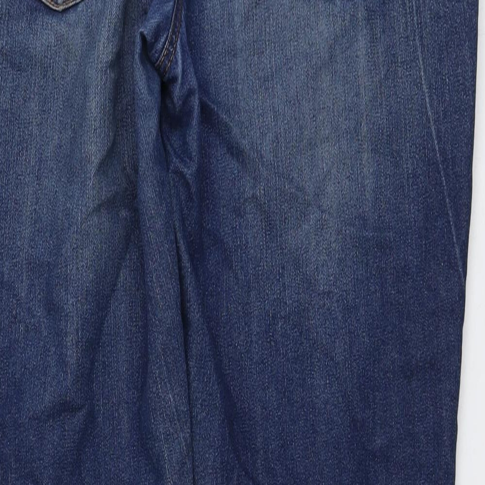 NEXT Womens Blue Cotton Straight Jeans Size 10 L31 in Regular Button