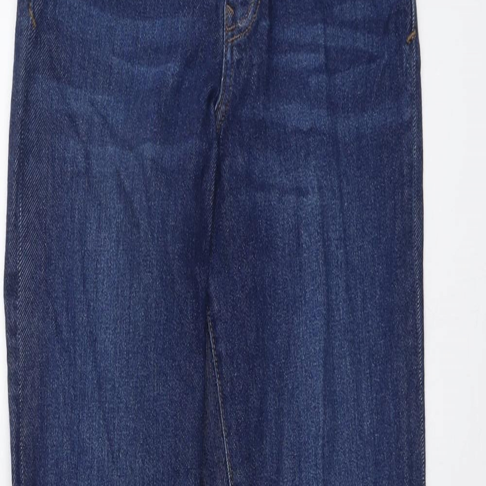 Zara Womens Blue Cotton Bootcut Jeans Size 8 L33 in Regular Button
