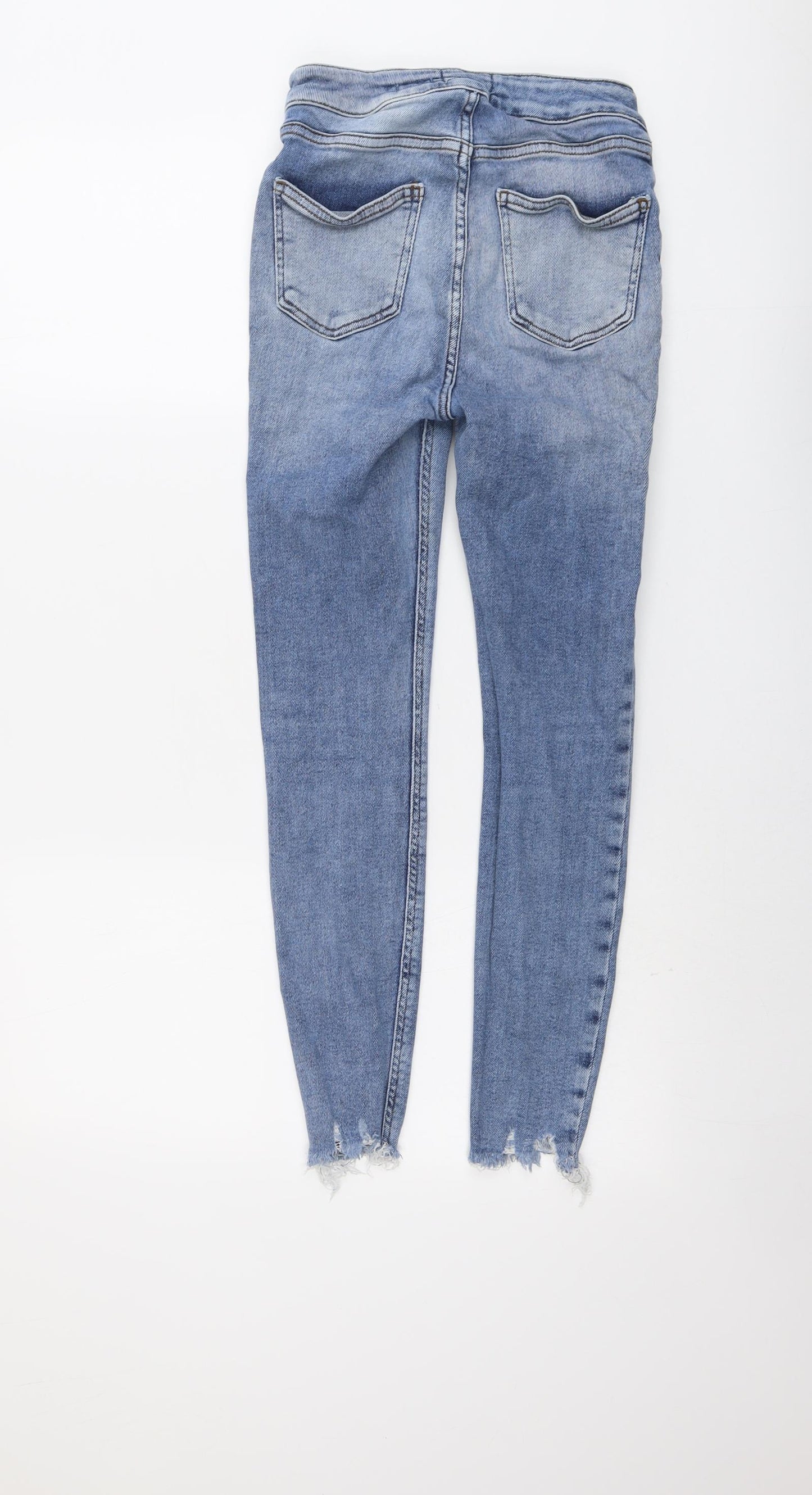 New Look Womens Blue Cotton Skinny Jeans Size 10 L25 in Regular Button