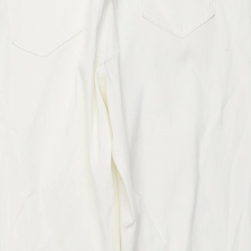Marks and Spencer Womens Ivory Cotton Jegging Jeans Size 18 L26 in Regular