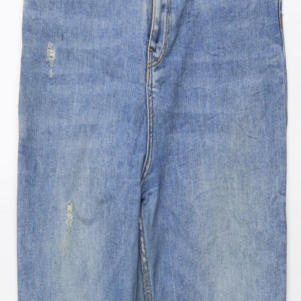 Zara Womens Blue Cotton Skinny Jeans Size 10 L28 in Regular Button