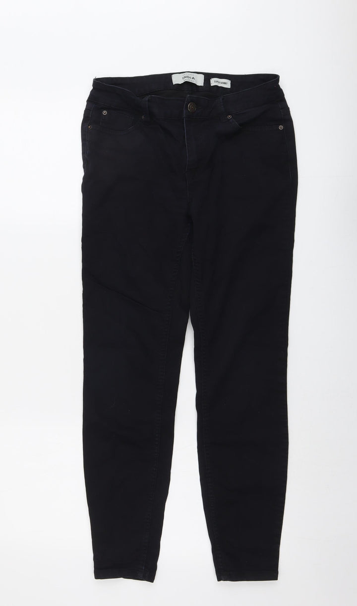 New Look Womens Blue Cotton Skinny Jeans Size 10 L27 in Regular Button