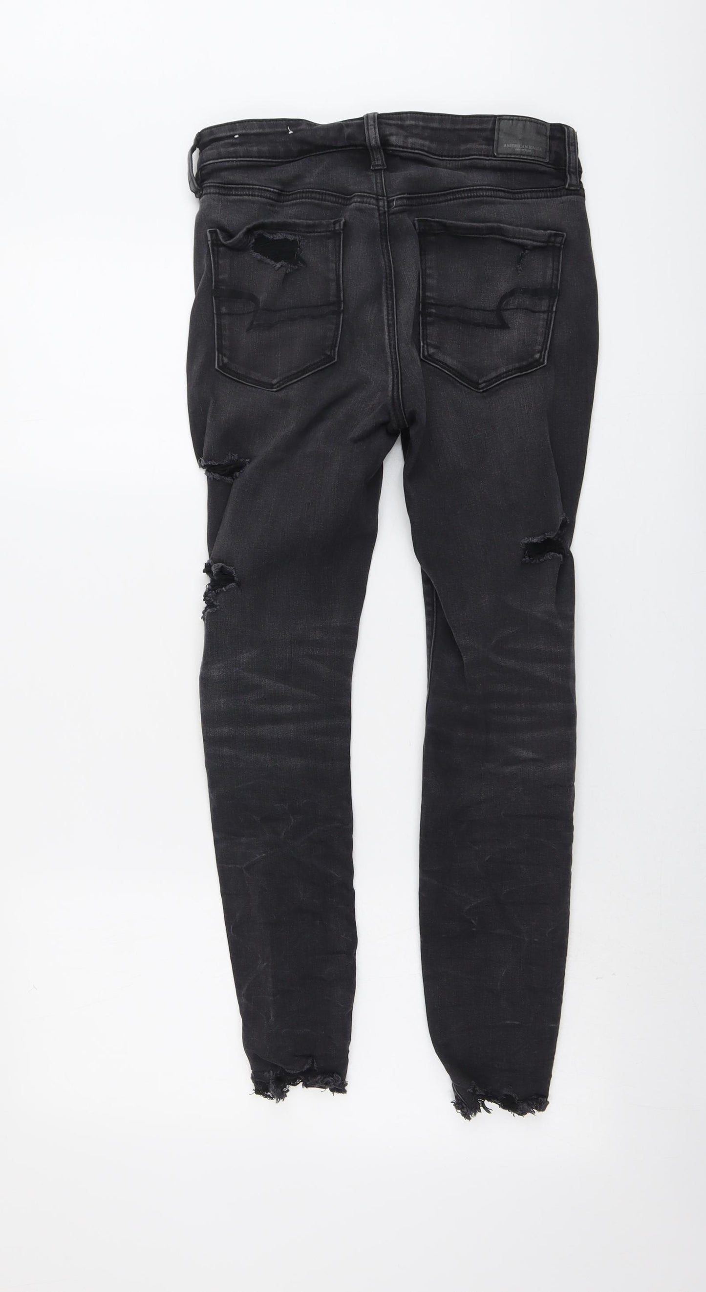 American Eagle Womens Grey Cotton Skinny Jeans Size 12 L26 in Regular Button