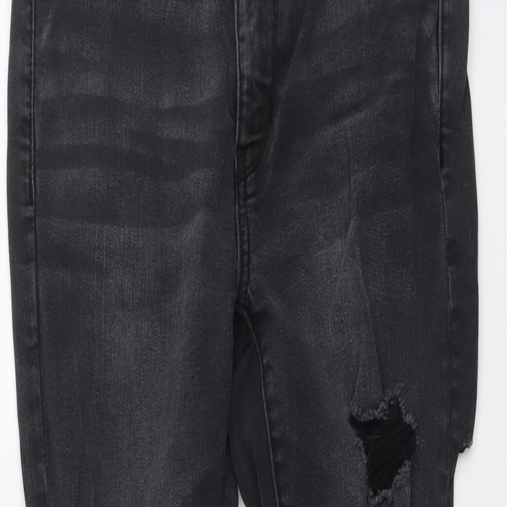 American Eagle Womens Grey Cotton Skinny Jeans Size 12 L26 in Regular Button
