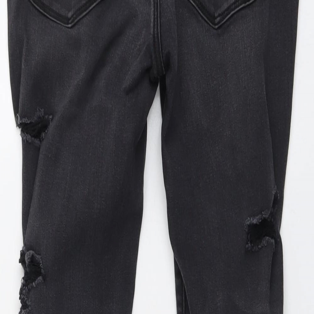 American Eagle Womens Grey Cotton Skinny Jeans Size 12 L26 in Regular Button