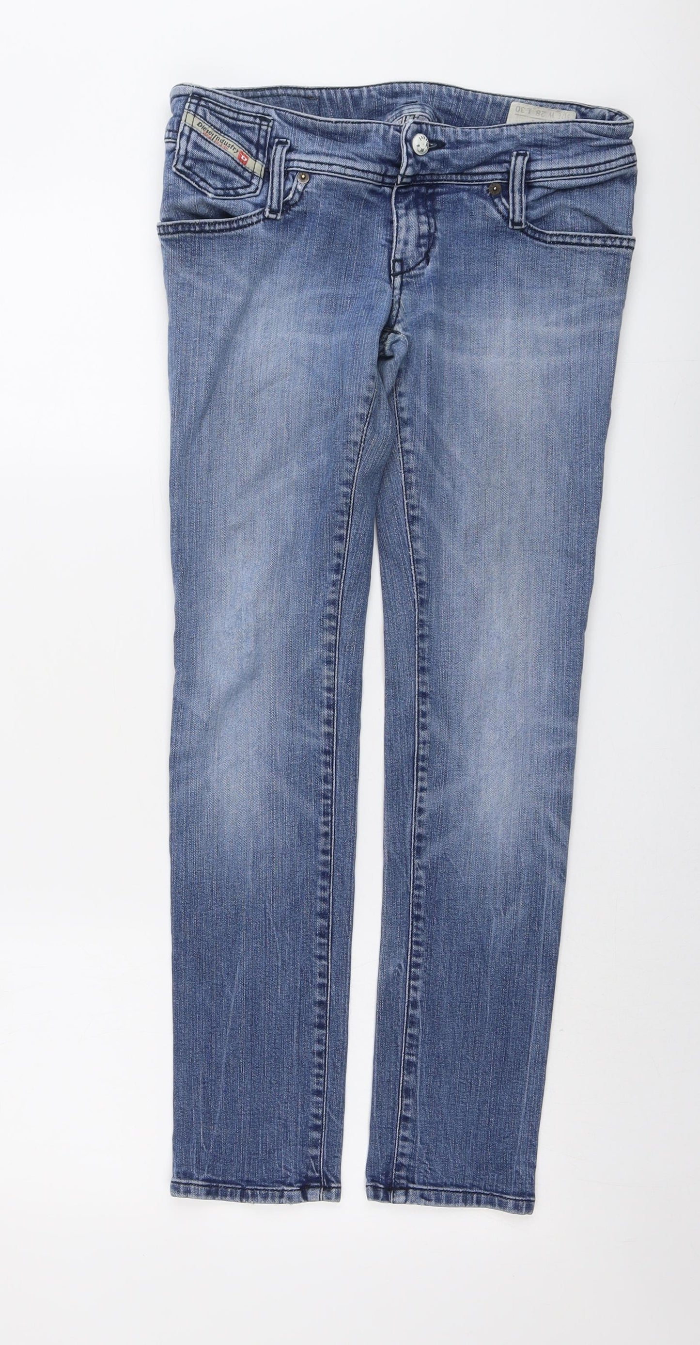 Diesel Womens Blue Cotton Straight Jeans Size 28 in L30 in Regular Button