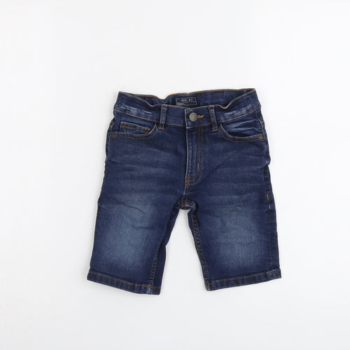 NEXT Boys Blue Cotton Chino Shorts Size 6 Years Regular Zip