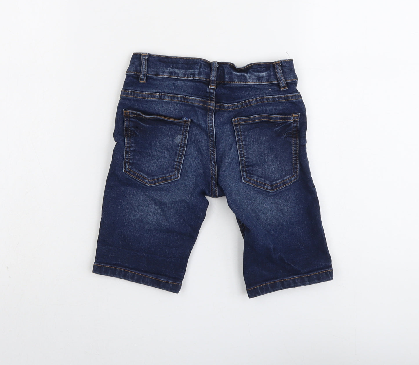 NEXT Boys Blue Cotton Chino Shorts Size 6 Years Regular Zip