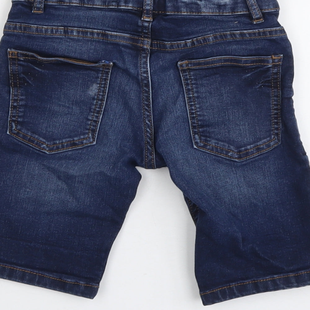 NEXT Boys Blue Cotton Chino Shorts Size 6 Years Regular Zip