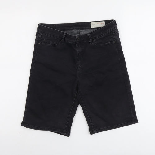 Esprit Mens Black Cotton Chino Shorts Size 28 in L10 in Regular Button
