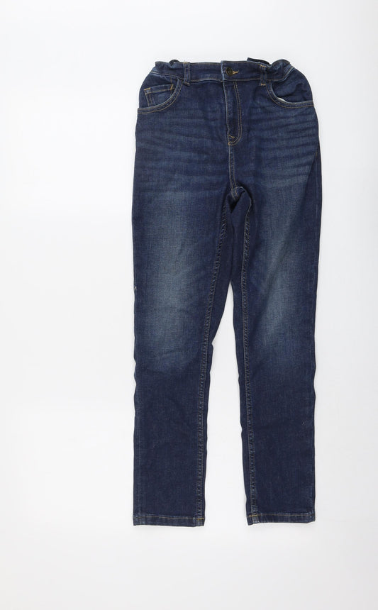NEXT Boys Blue Cotton Straight Jeans Size 11-12 Years Regular Button