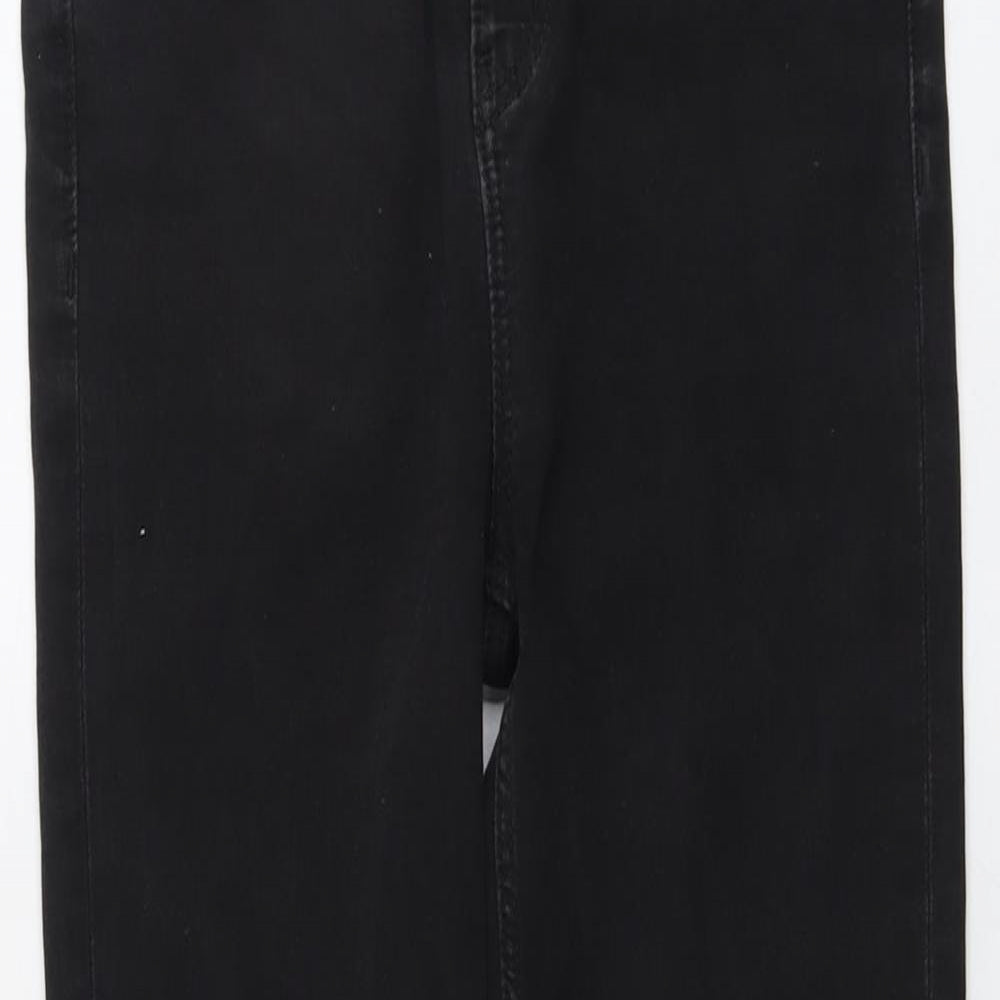 Marks and Spencer Womens Black Cotton Skinny Jeans Size 10 L28 in Regular Button