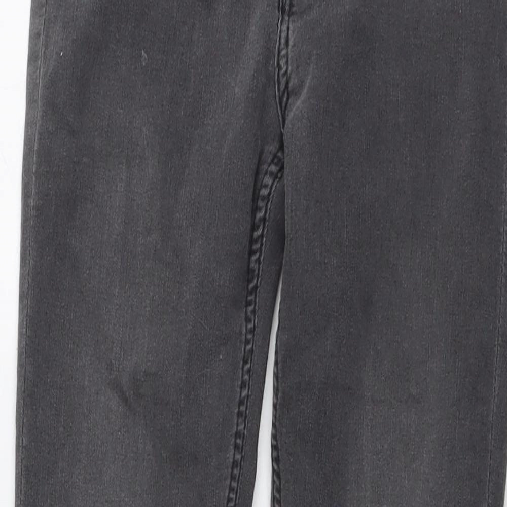 H&M Girls Grey Cotton Skinny Jeans Size 10-11 Years Regular Button