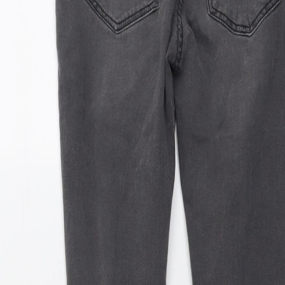 H&M Girls Grey Cotton Skinny Jeans Size 10-11 Years Regular Button