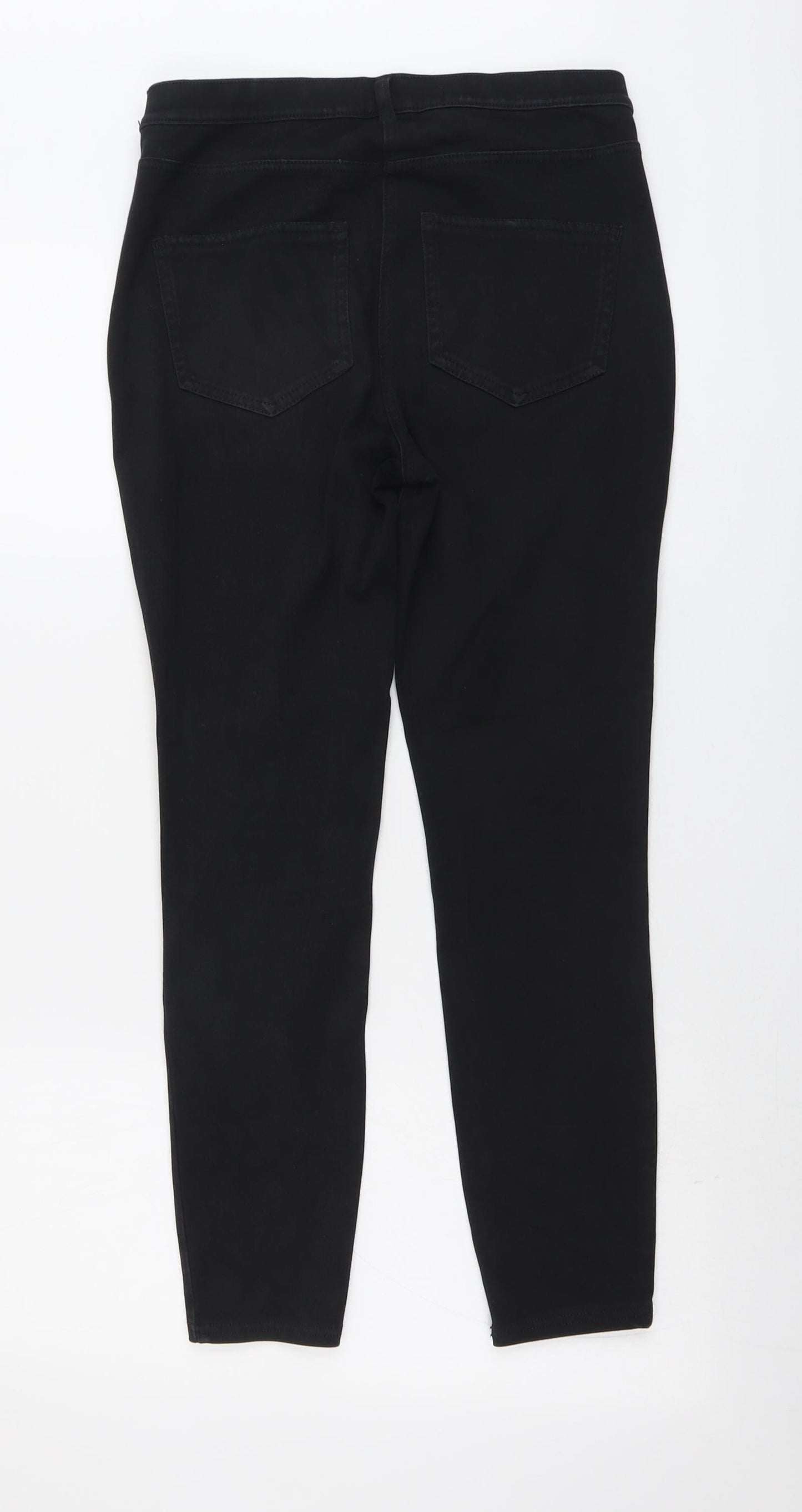 NEXT Womens Black Cotton Skinny Jeans Size 10 L26 in Regular