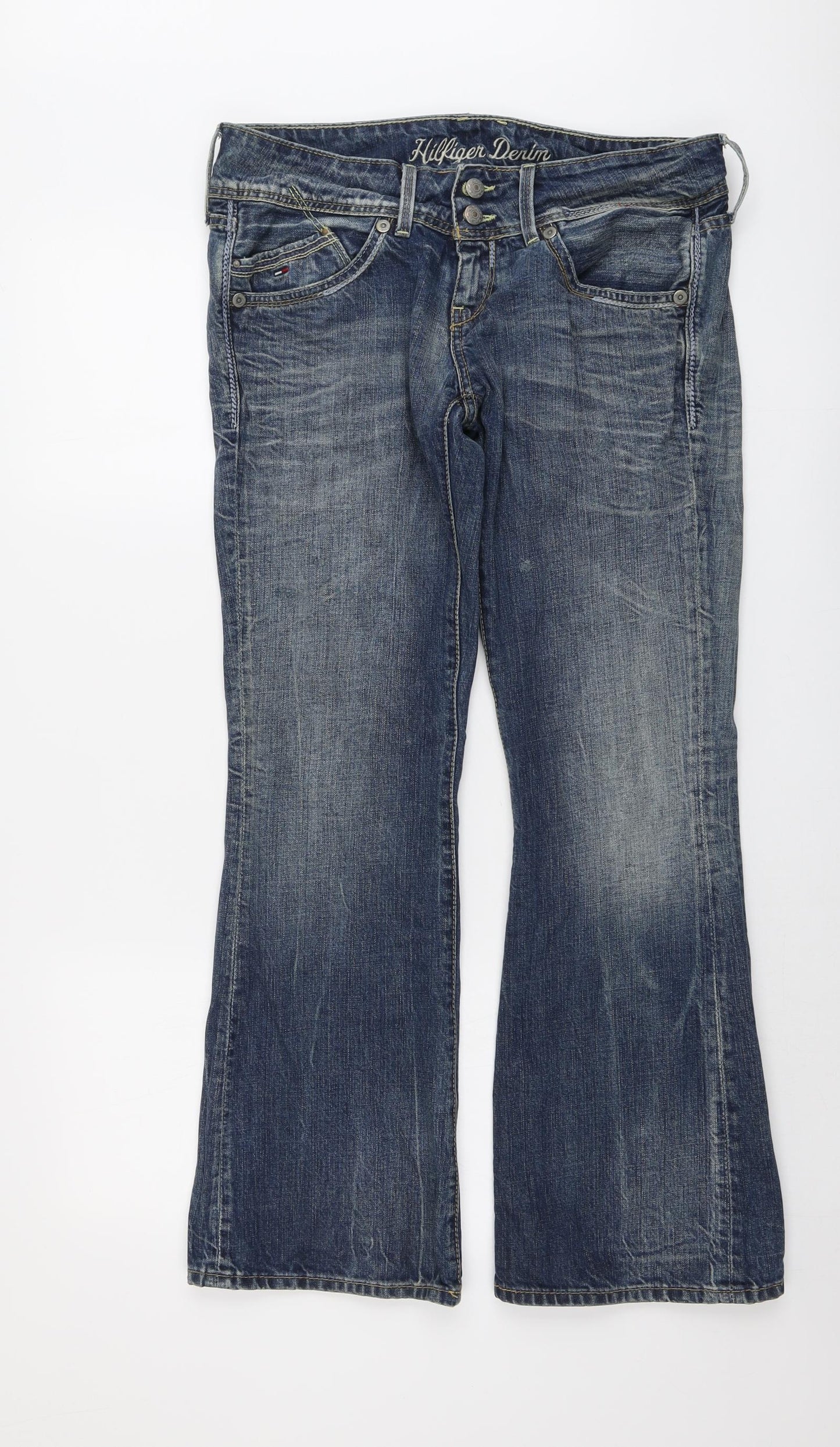 Tommy Hilfiger Womens Blue Cotton Bootcut Jeans Size 32 in L30 in Regular Button