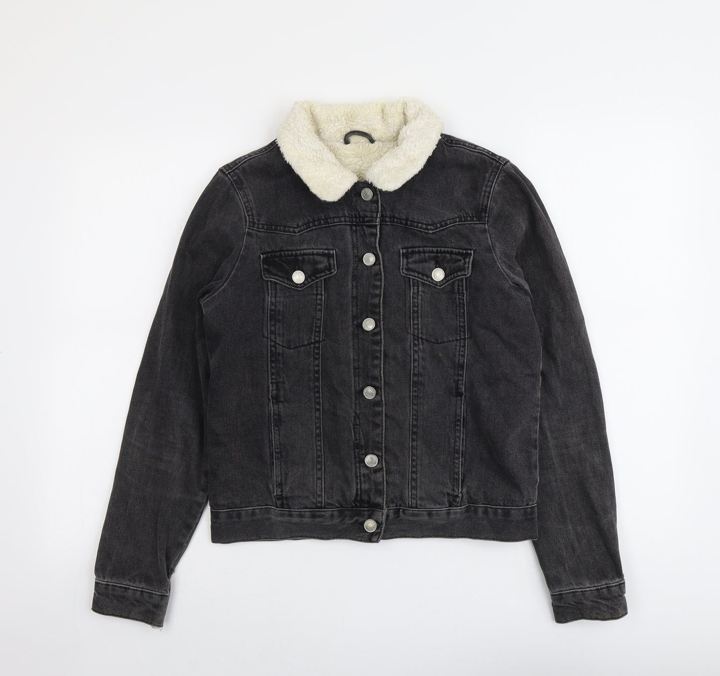 Topshop Womens Grey Jacket Size 8 Button