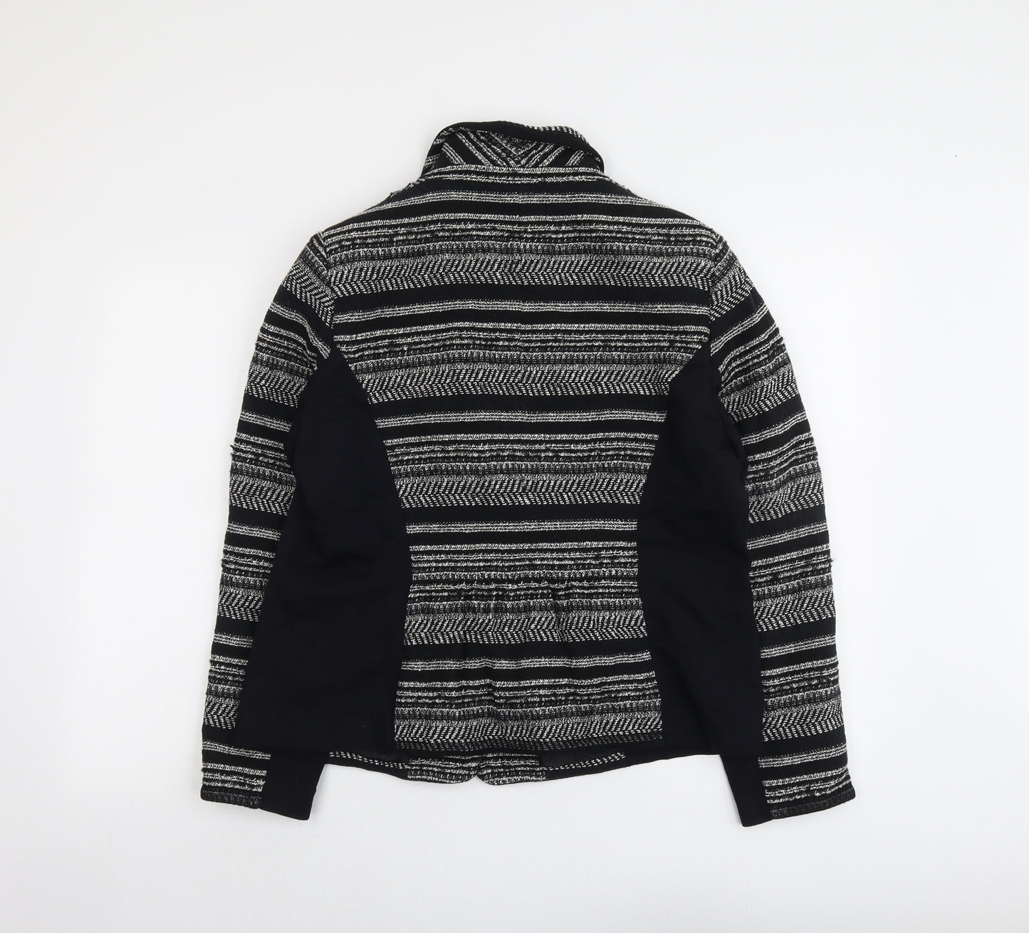 Per Una Womens Black Geometric Biker Jacket Size 18 Zip