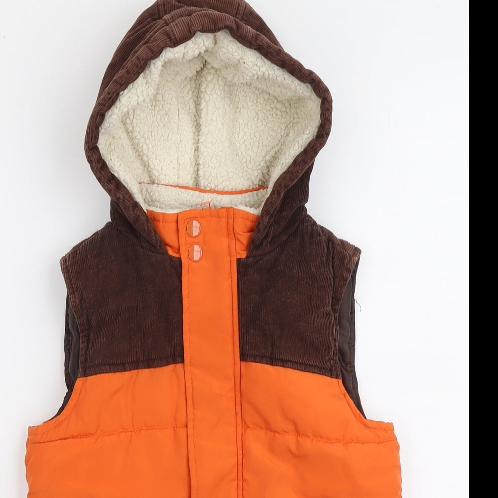 BHS Boys Orange Gilet Jacket Size 6-7 Years Zip