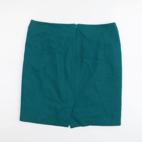 French Connection Womens Green Wool A-Line Skirt Size 10 Zip