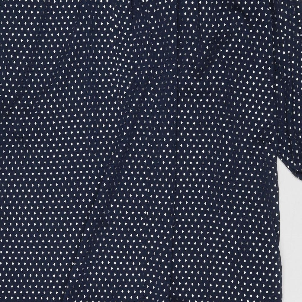 Marks and Spencer Womens Blue Geometric Polyester Maxi Size 16 Round Neck Tie