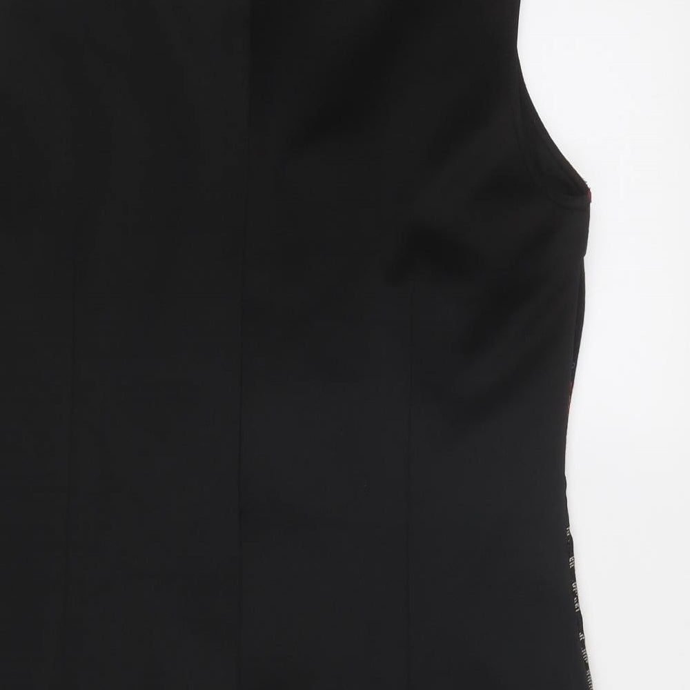 Joe Browns Womens Black Geometric Polyester Shift Size 14 Boat Neck Zip