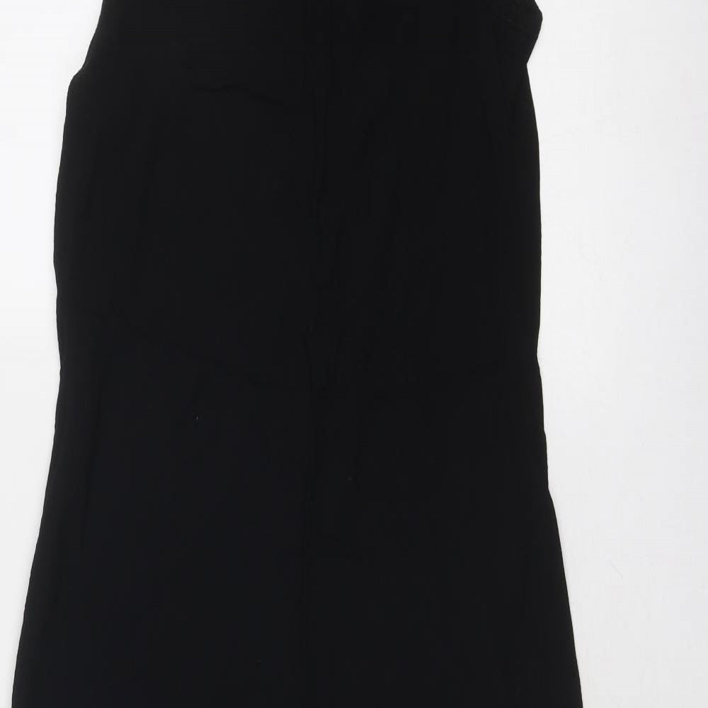 Bay Trading Company Womens Black Polyester Maxi Size 12 Round Neck Button