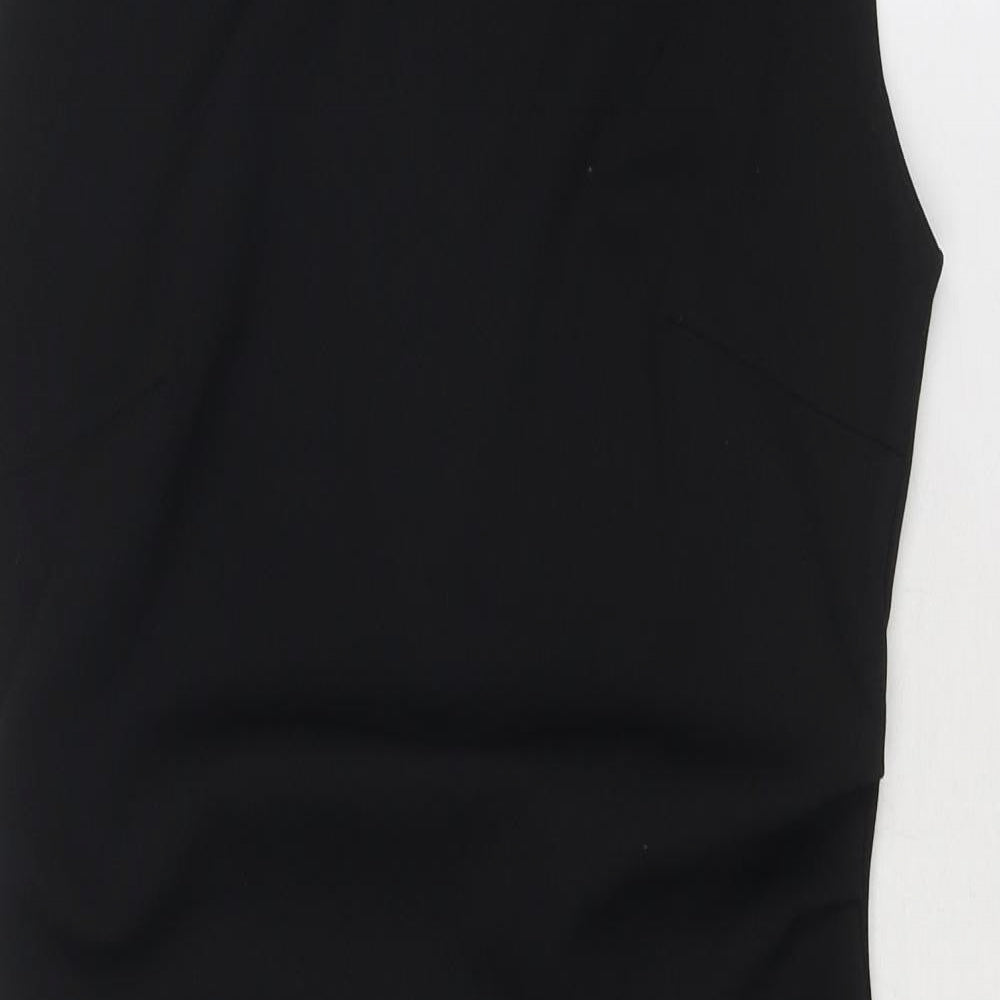 H&M Womens Black Polyester A-Line Size M Round Neck Zip