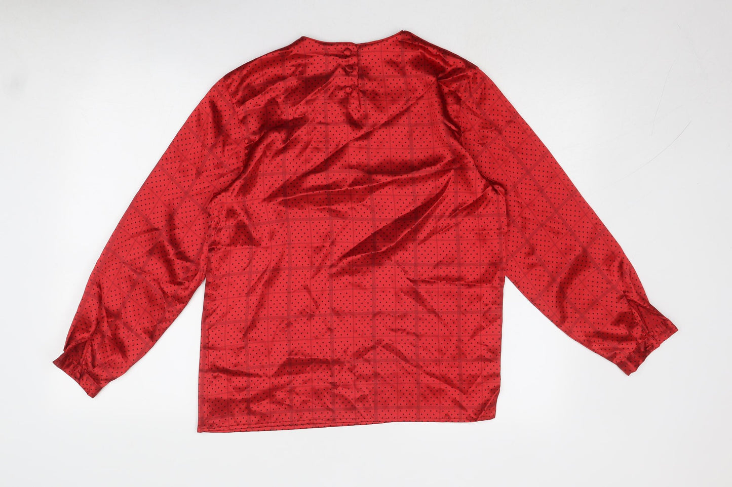 Principles Womens Red Geometric Polyester Basic Blouse Size 6 Round Neck