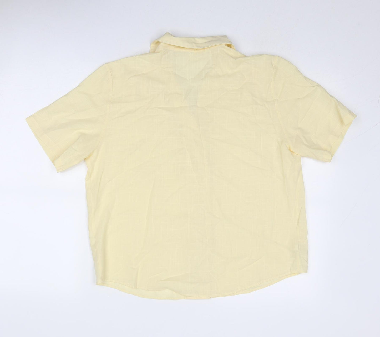 St Michael Womens Yellow Polyester Basic Button-Up Size 14 Collared