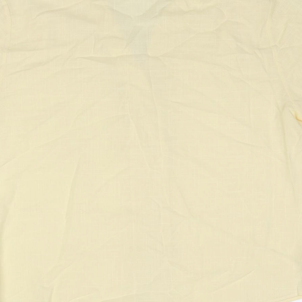 St Michael Womens Yellow Polyester Basic Button-Up Size 14 Collared