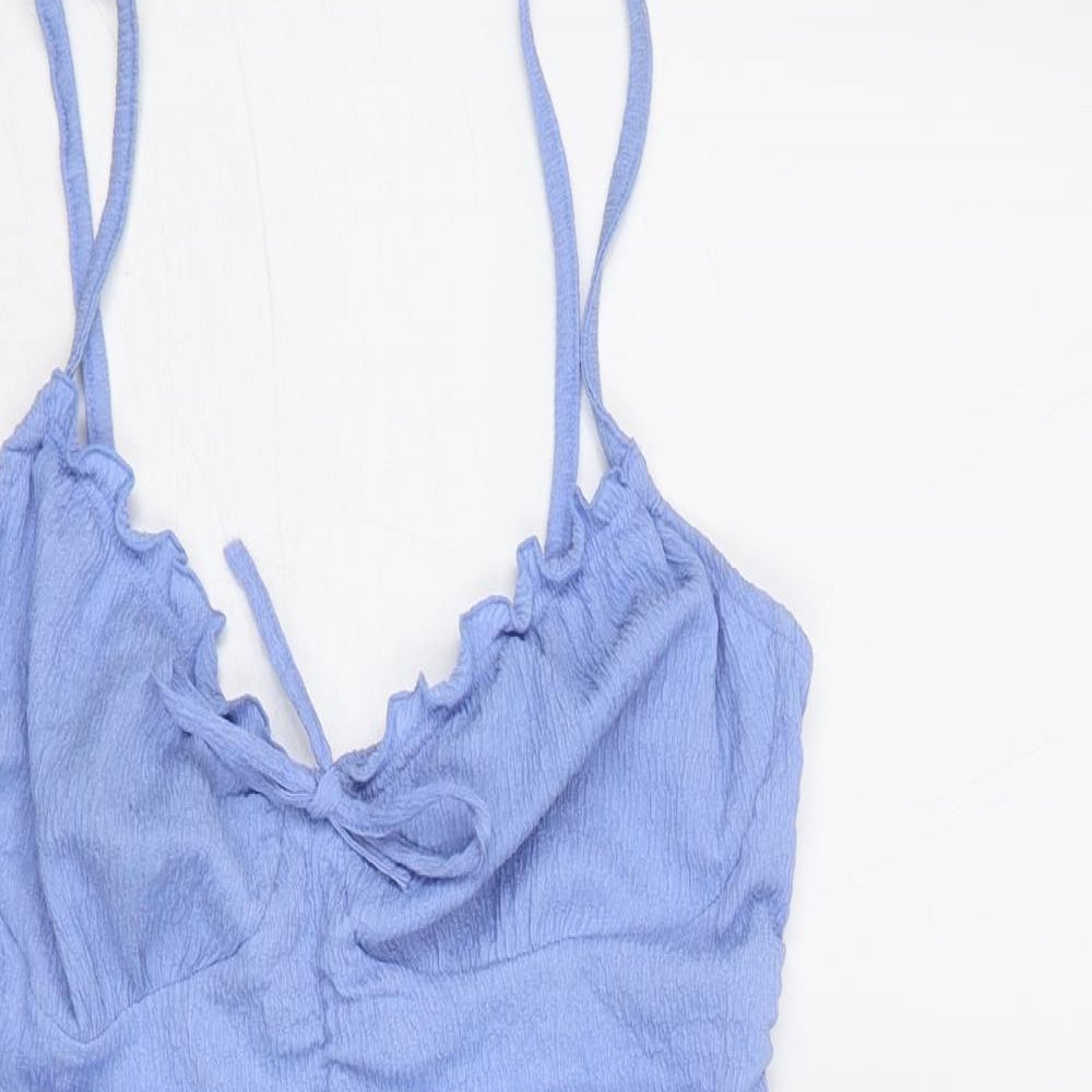 Divided by H&M Womens Blue Polyester Slip Dress Size M V-Neck Pullover